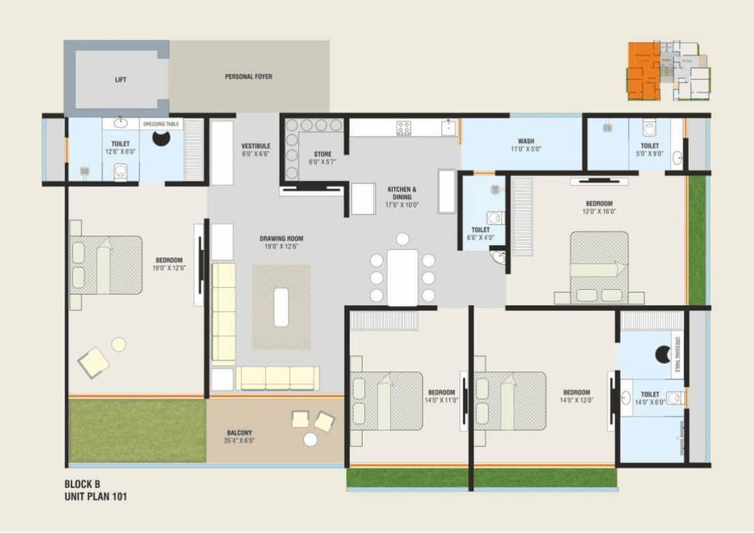 Block B 101 & 104 Plan