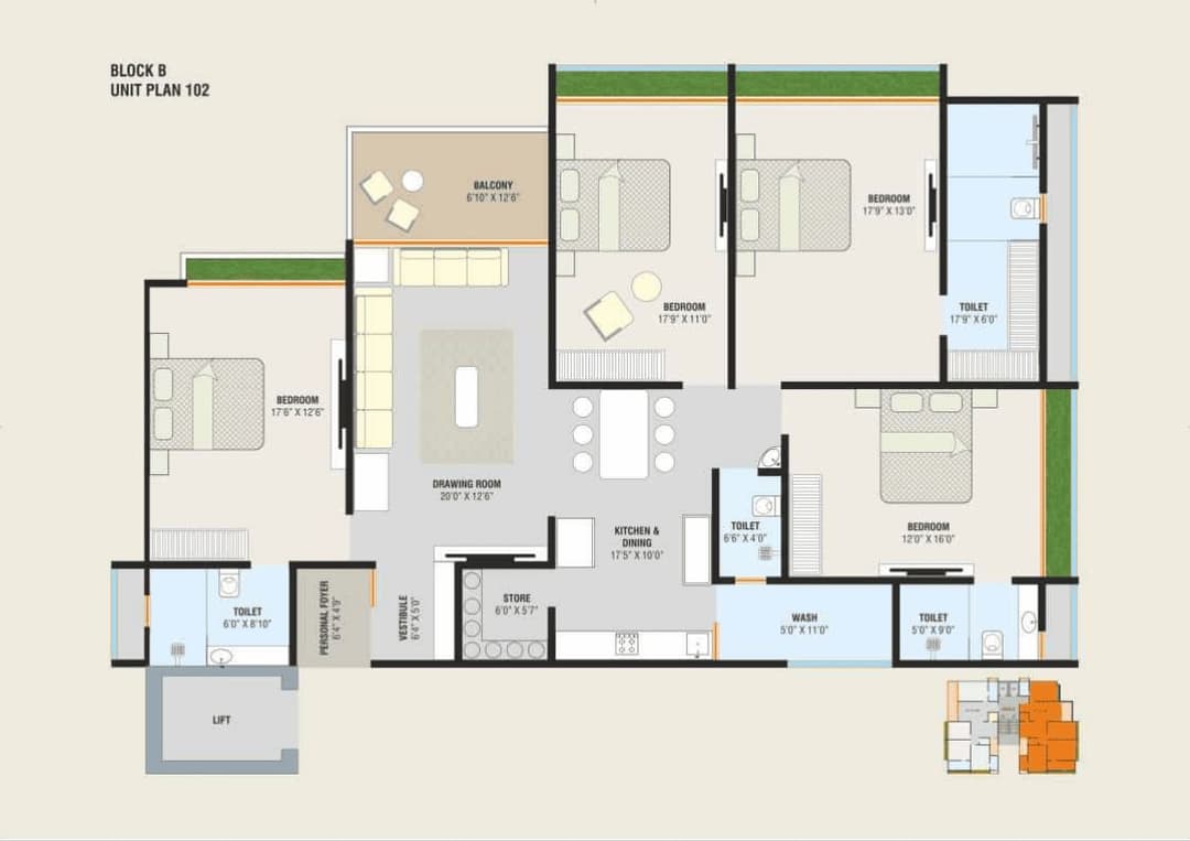 Block B 102 & 104 Plan